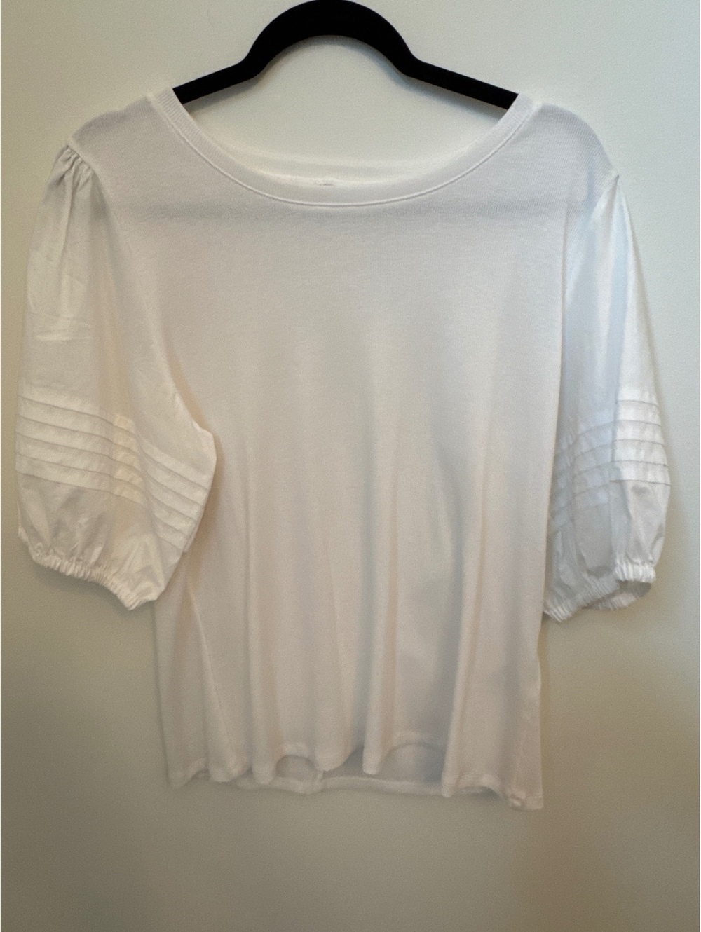 ON 34TH Women's White Cotton Blend Puff Sleeve Blouse XL